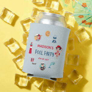 Porta-lata Festa de piscina de verão bonita
