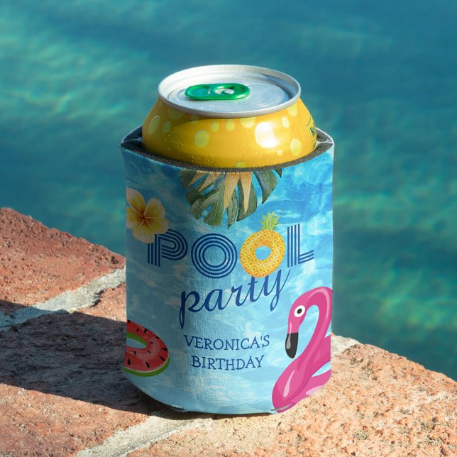 Porta-lata Festa de piscina Nadando Água de Verão Aniversário (Criador carregado)
