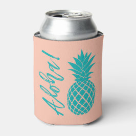 Porta-lata Festa de Praia de Aloha Pineapple Luau | pêssego