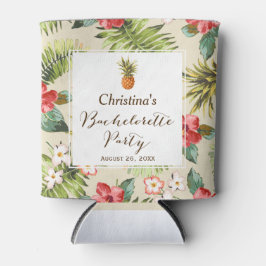Porta-lata Festa de solteira - Abacaxi de Folhas Tropicais