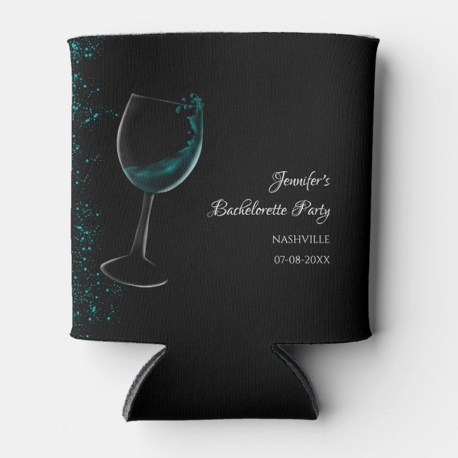 Porta-lata Festa de solteira azul-rabo-de-semana feminino (Frente)