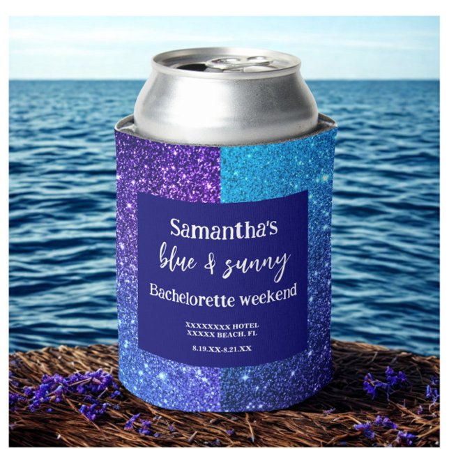 Porta-lata Festa de solteira brilhante azul (Criador carregado)