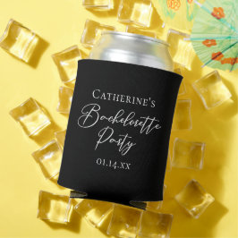 Porta-lata Festa de Solteira Personalizada Preta e Branca Chi