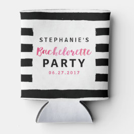 Porta-lata Festa de solteira Rosa e Preto-Branco