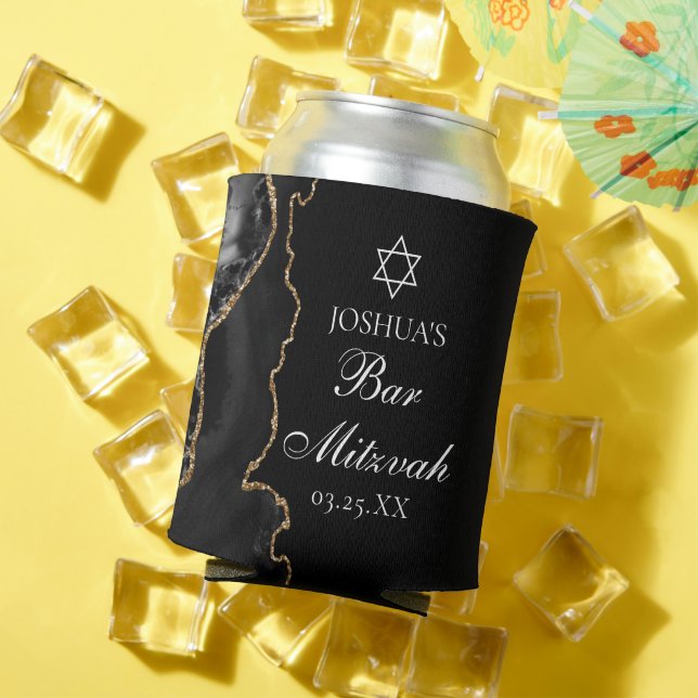 Porta-lata Festa do Bar Mitzvah, de Agate Dourado Chic Black (Verão in situ)