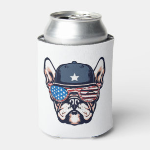Porta-lata Festa do Bulldog Francês 4 de julho