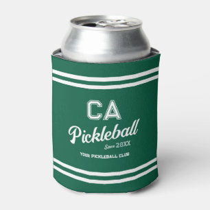 Porta-lata Festa Personalizada do Clube de Pickleball Verde P