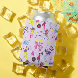 Porta-lata Festa Retro Lila Groovy Roller Disco Milenar 