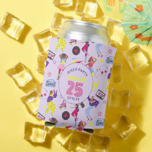 Porta-lata Festa Retro Lila Groovy Roller Disco Milenar 