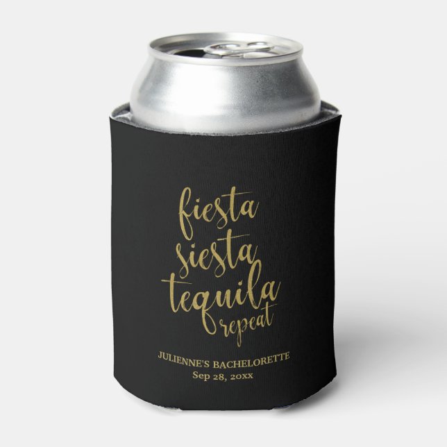 Porta-lata Fiesta Siesta Tequila Repete Glitter Bachelorette (Can Front)