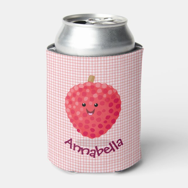 Porta-lata Figura de desenho animado rosa-liso com sorriso bo (Can Front)
