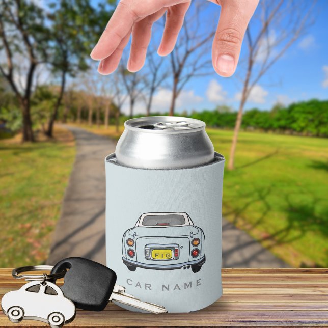 Porta-lata Figuras Blue Figaro Car Name Can Cooler (Add your initials and figaro car name. Perfect can cooler for the pale aqua figaro owner)