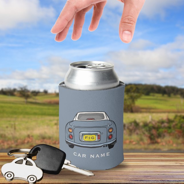 Porta-lata Figuras Lapis Cinza Figaro Car Name Can Cooler (Add your initials and figaro car name. Perfect can cooler for the lapis grey figaro owner)