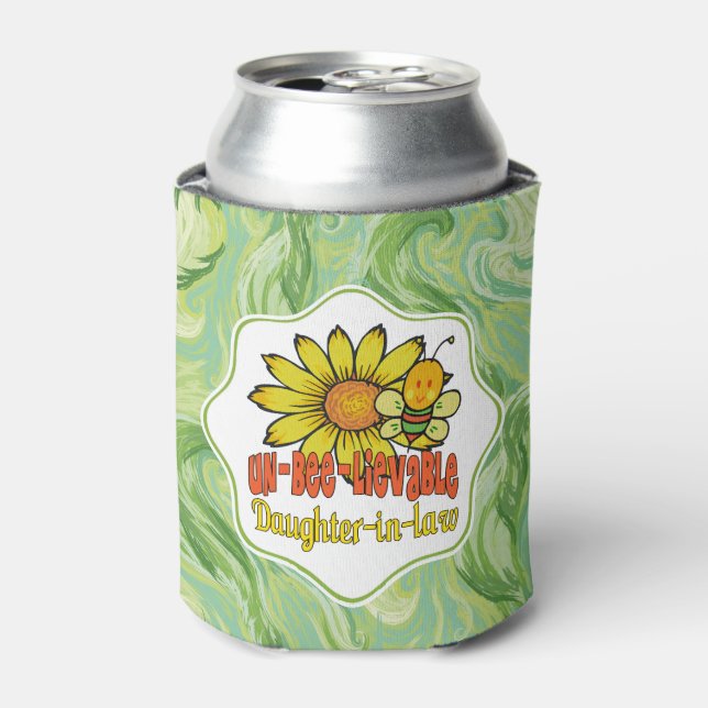 Porta-lata Filha inacreditável Girassóis e abelhas (Can Front)