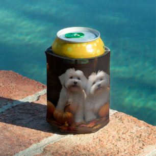 Porta-lata Filhote de Coton De Tulear Delícia de Outono Abóbo