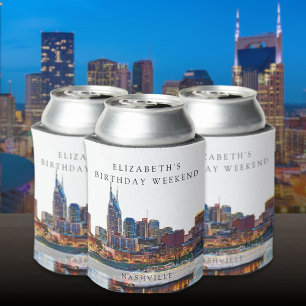 Porta-lata Fim de Semana de Aniversário Nashville Skyline Aqu