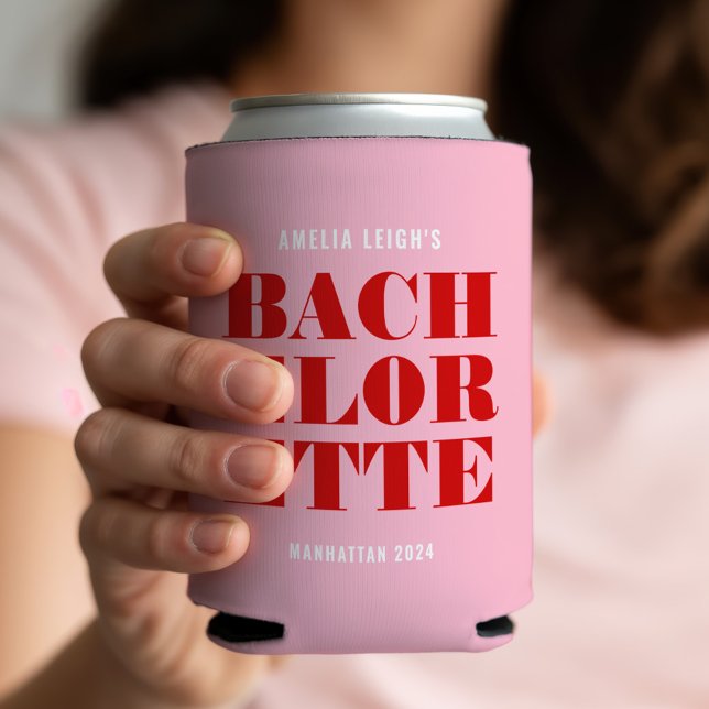 Porta-lata Fim de Semana de Despedida de Solteira Rosa e Verm (Criador carregado)