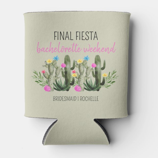 Porta-lata Final Fiesta Personalized Bachelorette Party (Frente)
