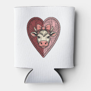 Porta-lata Fio de Coração de Vaca Fofo Desenho de Gravura Vin