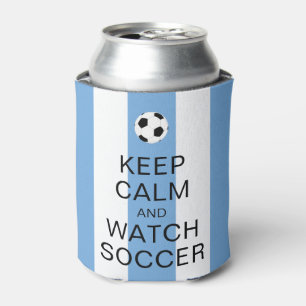 Porta-lata Fique calmo e assista futebol Argentina Blue Strip