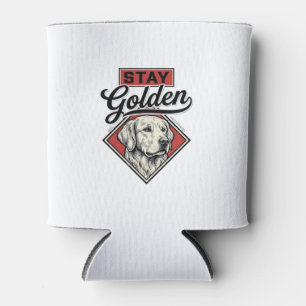 Porta-lata Fique Dourado Retriever Vintage Cão Desenho Vetori