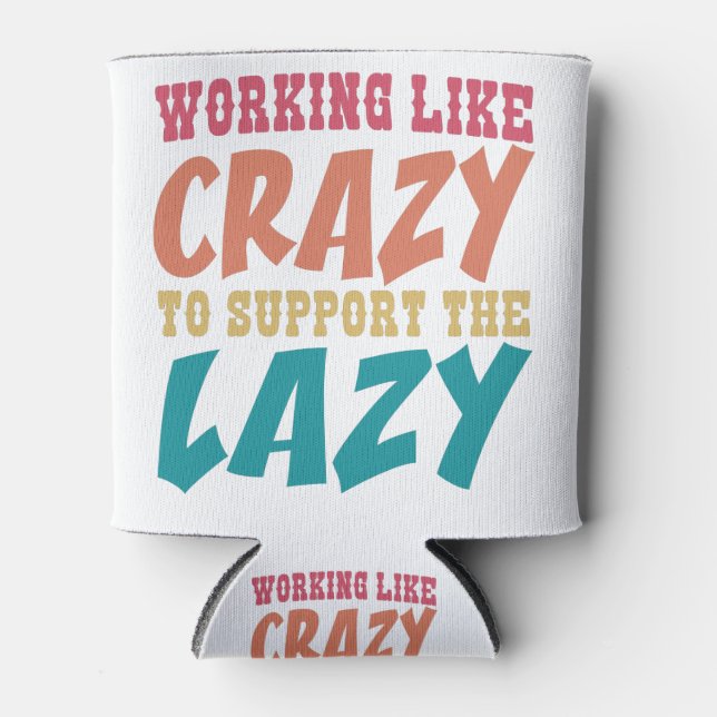 Porta-lata Fique Trippy Pequeno hippies, engraçado, Retro Pea (Frente)