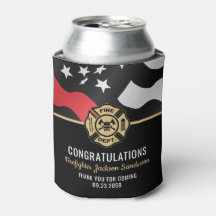 Firefighter Retirement Red Line Flag Fireman