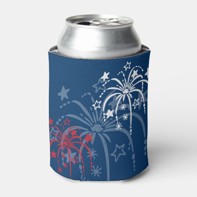 Porta-lata Fireworks Patriotic Can Cooler (Can Front)