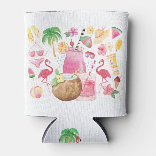 Porta-lata Flamingo Beach Lover Cooler (Frente)