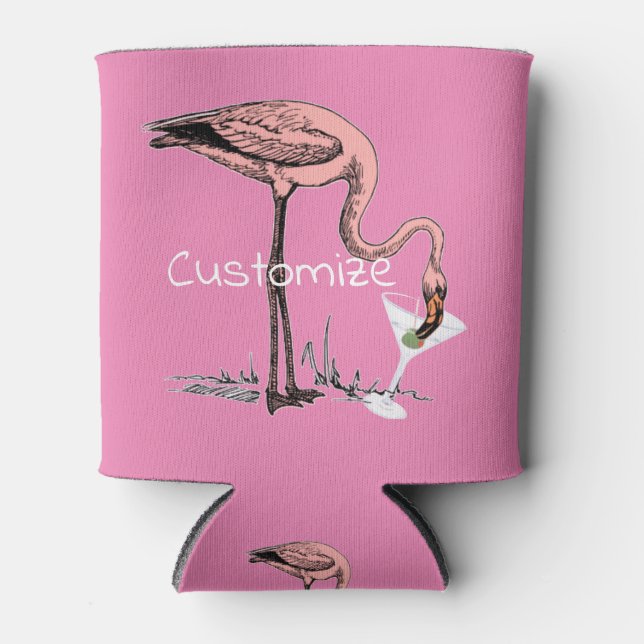 Porta-lata Flamingo Bebendo Martini Thunder_Cove (Frente)