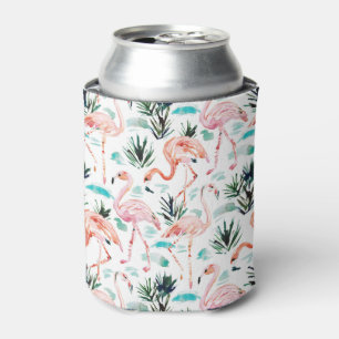 Porta-lata Flamingo do rosa da aguarela de AWKWARRRD
