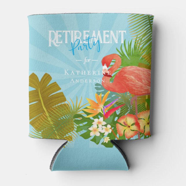 Porta-lata Flamingo Retirement Blue Cooler (Frente)