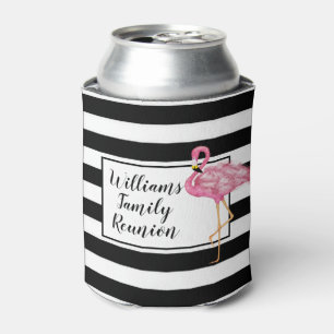 Porta-lata Flamingo Rosa celebração de reunião preto e branco