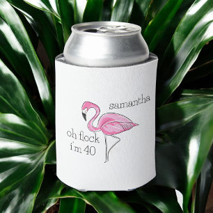 Porta-lata Flamingo Rosa Oh Bloqueio Eu sou Personalizado de
