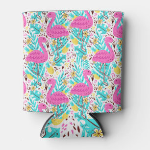 Porta-lata Flamingo Tropical de Verão: Elementos Brilhantes
