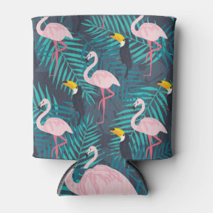 Porta-lata Flamingo, tucano: padrão das folhas tropicais