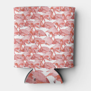 Porta-lata Flamingo Watercolor: Padrão Pequeno Sem Pernas