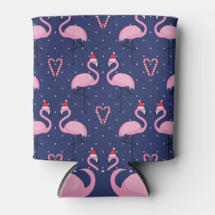 Porta-lata Flamingo Xmas Hat Candy Patterno