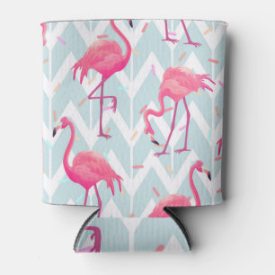Porta-lata Flamingos - Cinza De Luz: Tropical Vintage.