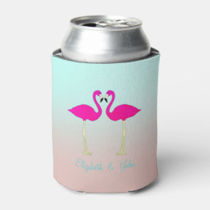 Porta-lata Flamingos Rosa Adoráveis, Personalizados Pelo Amo