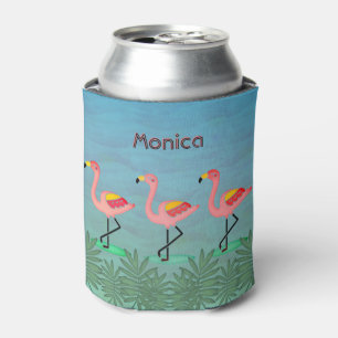 Porta-lata Flamingos tropicais sem seu nome