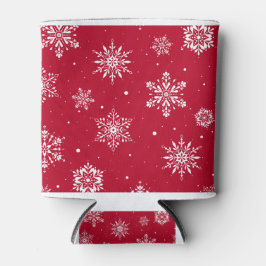 Porta-lata Flocos de neve de Natal vermelhos
