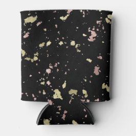 Porta-lata Flocos Dourados e Rosa Dourados Pretos