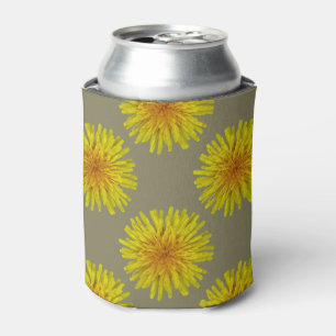 Porta-lata Flor amarela do dente-de-leão do verão em alguma