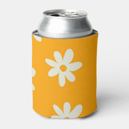 Porta-lata Flor Amarelo Branco Floral Elegante Aquarela