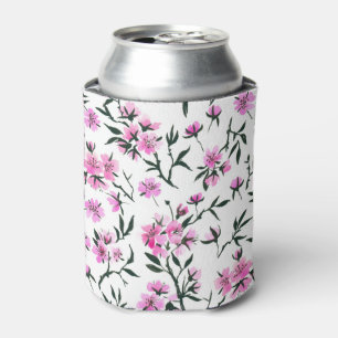 Porta-lata Flor branco de cereja em branco