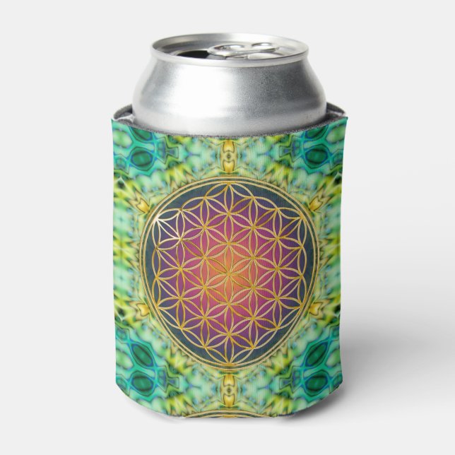 Porta-lata Flor Da Vida - Ouro - Frente 2 (Can Front)