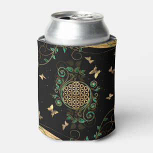 Porta-lata Flor da Vida - Pirilhão Malachita e Borboletas