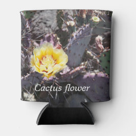 Porta-lata Flor de cacto amarelo em primavera
