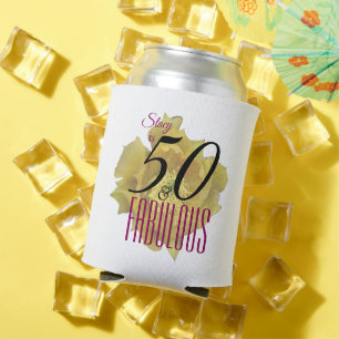 Porta-lata Flor de Cactus Amarelo 50 e Aniversário Fabuloso